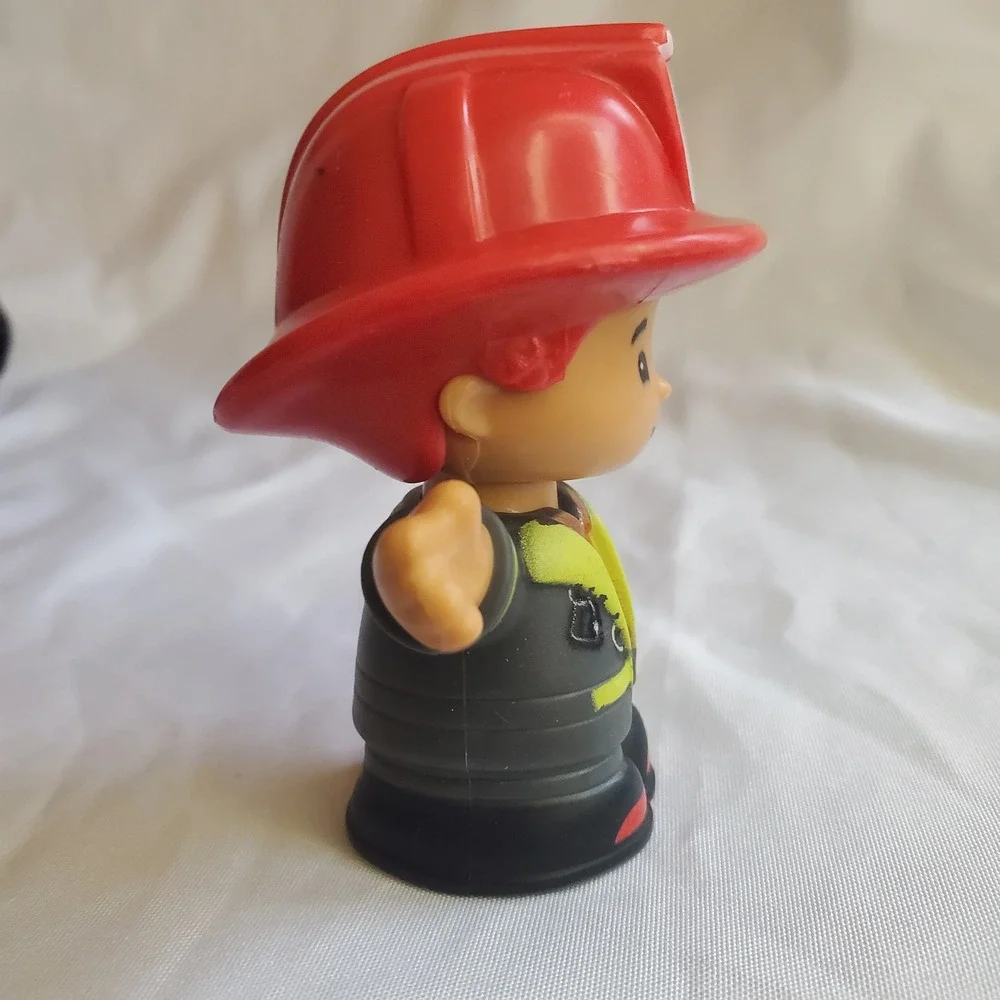 Fisher Price Little People Firefighter Figure Red Hat Black Uniform Toy GNV72